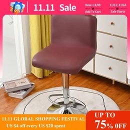 Chair Covers Waterproof Leather Bar Stool Cover Stretch Rotating Short Back Removable Office Chairs Slipcover For Kitchen Banquet