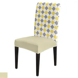 Chair Covers Diamond Lattice Texture Dining Spandex Stretch Seat Cover For Wedding Kitchen Banquet Party Case