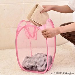 Laundry Bags 100pcs Washing Basket Bag Mesh Fabric Foldable Dirty Clothes Wash Bin Hamper Storage