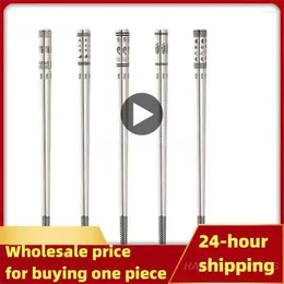 Chopsticks High Temperature Resistance Stainless Steel Hollow Anti-scald Non-slip Kitchen Bar Supplies