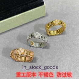 High grade designer rings vancleff Four Leaf Grass Kaleidoscope for Men and Women Heavy Duty Edition Non fading Allergy Original 1to1 With Real Logo