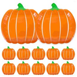 Disposable Dinnerware 25 Pcs Decor Halloween Plate Fruit Paper Holders Reusable Delicate Supplies Pumpkin Dessert Plates