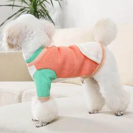 Dog Apparel Hoodies Color Blocking Design Keep Warmth Pet Sweater Soft Texture Fashion Dogs Cats Sweatshirt Adorable Round Neck Costume