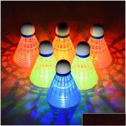 Badminton Shuttlecocks 4Pcs Nylon Led Indoor Outdoor Sport Training For Ball Game Tools Kit 240223 Drop Delivery Sports Outdoors Racqu Otyw6