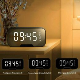 Table Clocks Multifunction Alarm Clock Mirror LED Wireless Bluetooth Music Player Electronic Digital