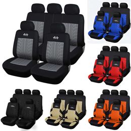 AUTOYOUTH Seat Covers Set Universal Fit Most Car Covers with Tire Track Detail for Renault Logan 2 Sandero 2014-2019