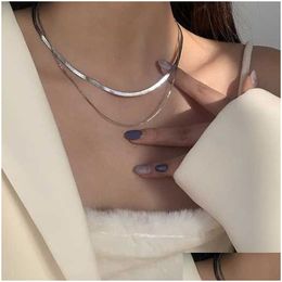 Pendant Necklaces Fashion Personality Mti-Layer Design Necklace Stacked With Clavicle Chain Simple Trend Neck Woman Drop Delivery Ottug