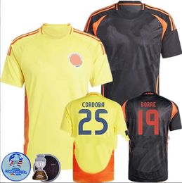 Camisetas Colombia JAMES Soccer Jerseys Kit Player Version 2024 Copa America Columbia National Team Home Away Set D.VALOYES ARANGO C. CHUCHO CUADRADO Football