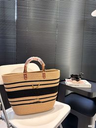 Fashion Totes Bag Letter Shopping Bags Canvas Designer Women Straw Knitting Handbags Summer Beach Shoulder Bags Large Casual Tote Handbags Purse1813