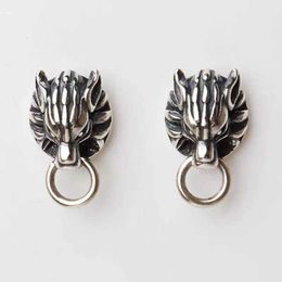 3799 New Wolf Head Earrings Fashionable and domineering Animal Anime Claude Personalised Design Trendy Earrings for Men