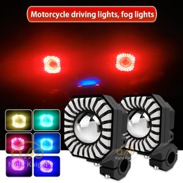 Colorful Devil's Eye Daytime Motorcycle Spotlight Paving Highlight Waterproof Super Bright LED Electric Vehicle Headlight External