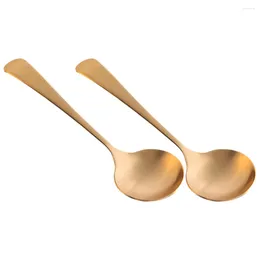 Spoons 2 Pcs Soup Handmade Pure Copper Sauce Accessories Serving Large Household Kitchen For Cooking