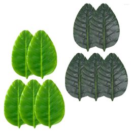 Decorative Flowers 10 Pcs Simulated Plant Leaves Wall Decoration Insulation Placemat Dish Tablecloth Leaf Shape Silk Flower Tablecloths