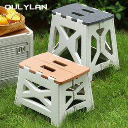 Oulylan Portable Plastic Folding Stool Outdoor Camping Stool Chair Seat Home Bathroom Kitchen Garden Camping Kids Adults Chair 240327