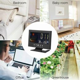 Table Clocks Electronic Digital Clock Lcd Temperature Humidity Monitor Indoor Home Snooze Forecast Calendar Alarm Weat H5w3