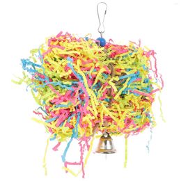 Other Bird Supplies Parrot Chewing Toy Paper Parakeet Pet Plaything Hanging Bell Cockatiel Suspending Interesting Toys