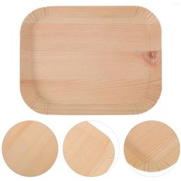 Disposable Dinnerware Imitation Wooden Cafeteria Trays Serving Utensils Snacks Treat Plates