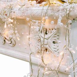 LED Strings Pearl String Lights Led Bead Decorative Holiday Decoration Bar Table Wedding YQ240401
