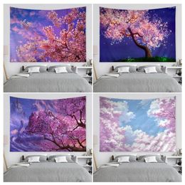 Tapestries Cherry Blossoms Tapestry Colourful Wall Hanging Bohemian Mandala Art Decor