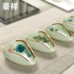 Tea Scoops Cha He Handpainted Ceramic Holder For Chinese Porcelain Sets Jingdezhen Celadon Spoon