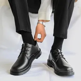 Dress Shoes Youth With Suit Leather Men's Fashion All-Matching Junior High School And Elementary Students Medium Big Chil