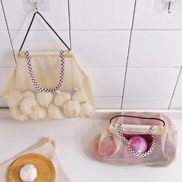 Fruit And Vegetable Mesh Bags Grocery Bags Hanging Storage Organiser Fruit Vegetable Storage Mesh Handbag Shopping Bags