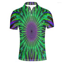 Men's Polos Dizzy Geometric 3d Printed Polo Shirt Men Summer Oversized Tshirts Casual Street Lapel Short Sleeves Tops Tee Shirts Clothes