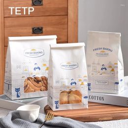 Storage Bags TETP 50Pcs White Bread With Transparent Window Birthday Party Handmade Cookies Biscuit Toast Packaging For Small Business