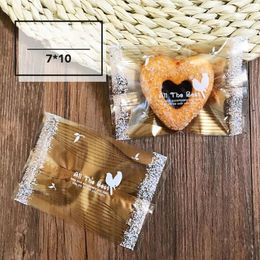 Gift Wrap 100pcs/lot Noble Golden Frosted Happy Bird Handmade Baking Cookies Nougat Packaging Bag Romantic Lines Wedding Party Sugar