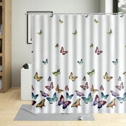 Shower Curtains Bathroom Animals Butterfly Waterproof Bath Screens Colourful Cartoons Butterflies Home Decor Curtain With Hooks