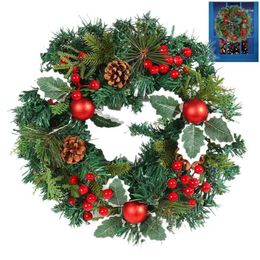 Decorative Flowers Artificial Christmas Wreath With Elements For Front Door Wall Home Decor