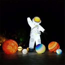 5m 16.4ft High Giant Inflatable Balloon Astronauts With LED Strip For Stage Event Decoration or Nightclub