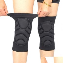 Elbow Knee Pads 1 Pair Protective Thick Sponge Football Volleyball Extreme Sports Anti-Slip Collision Avoidance Kneepad Brace Drop Del Otao0