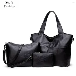 Bag SCOFY 3-in-1 Handbag 3pcs Set Purses And Handbags Tote For Work Large Crossbody PU Leather Shoulder Women