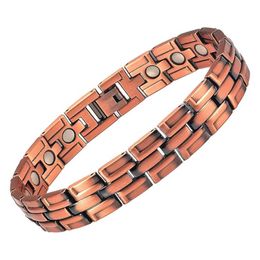 Chain Befoshinn New Retro Fashion Mens and Womens Jewelry Bracelet Fashion Pure Copper Magnetic Therapy Health Classic Neutral Bracelet Q240401