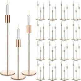 Candle Holders 48 Pcs Gold Elegant Tall Taper Candlestick Holder Bulk Metal Stick Stand Assorted Heights Fits Candles