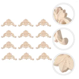 Decorative Figurines 12PCS Flower Carved Onlay Home Furniture Decoration Carving Decal Applique