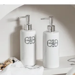 Liquid Soap Dispenser Nordic Style Portable Bathroom Accessories Ceramic Lotion Bottle Home Kitchen Wash Supplies 380ml