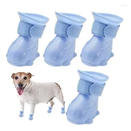 Dog Apparel Winter Boots Protectors Non-Slip Booties Adjustable Soft 4pcs Puppy Shoes For Small Size Dogs