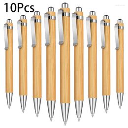 10Pcs Bamboo Ballpoint Pen Office Stationery Gift Pens