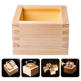 Dinnerware Japanese Style Sake Wooden Box Creative Cup Holder Small Cake Container