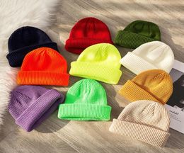 Knitted Hats Thermal Skullcap 14 Colours Winter Warm Men Skull Beanie Hat Brimless Fashion Casual Melon Cap DDA7039102845