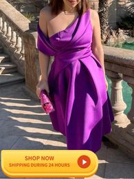 Party Dresses Dress Women Elegant Luxury A Line Pleated One Shoulder Ruffles African Female Birthday Prom Summer Night Date Out Gowns