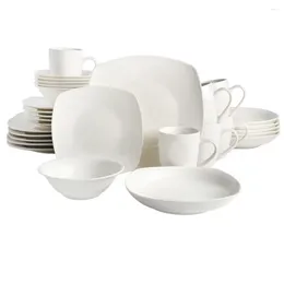 Plates Hill 30-Piece Dinnerware Set Dinner And Dishes Tableware Plate Sets