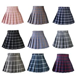 Harajuku Preppy Style Plaid Skirts Japanese School Uniforms Ladies Mini Cute Jupe Kawaii Saia Falda Pleat 240323