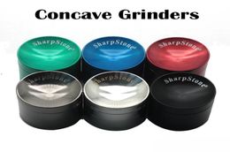 Concave Grinder SharpStone Herb Grinders 4 Layers Concave Surface 40mm 50mm 55mm 63mm Diameter Zinc Alloy With Logo and No Logo6553343