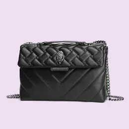 Womens designer bag black excellent leather kurt geiger plated silver eagle metal flap chain clutch bag solid color smooth good capacity bumbags optional xb155 C4