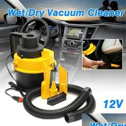 Car Vacuum Cleaner Dvr Portable 12V Wet Dry Vac Inflator Turbo Hand Held Fits For Or Shop Accessories1 Drop Delivery Mobiles Automobil Dhrvw