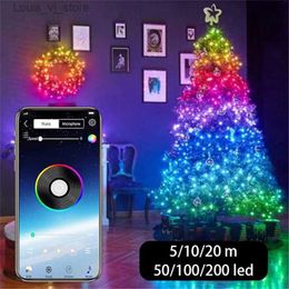 LED Strings Christmas Tree Decoration Light Customized Smart Bluetooth Personalized String Lights App Remote Control YQ240401