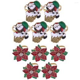 Table Cloth Restaurant Napkin Ring El Holders Xmas Decor Flower Shape Rings Santa Claus Shaped Christmas Decoration